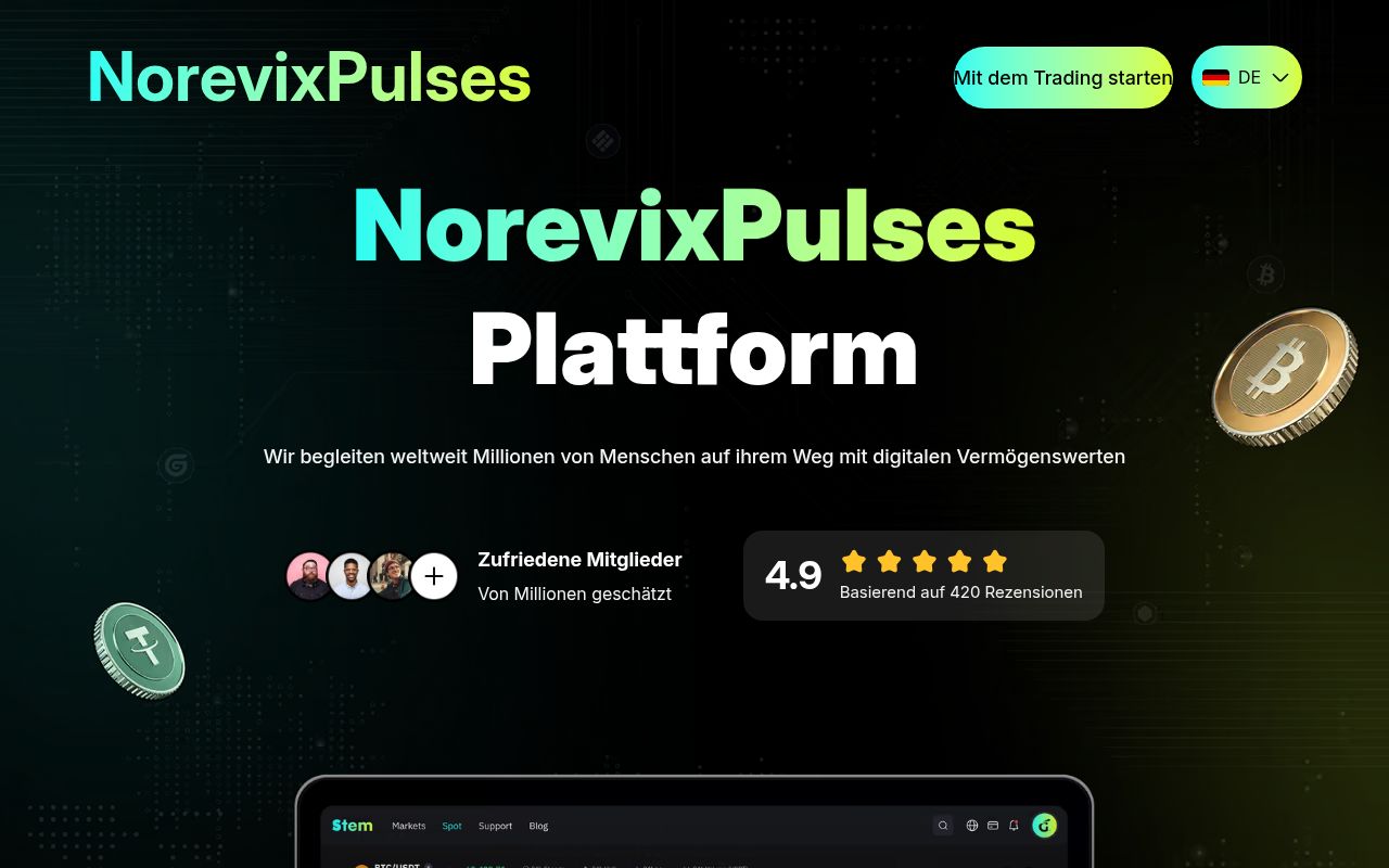 Screenshot: NorevixPulses fake crypto investment platform