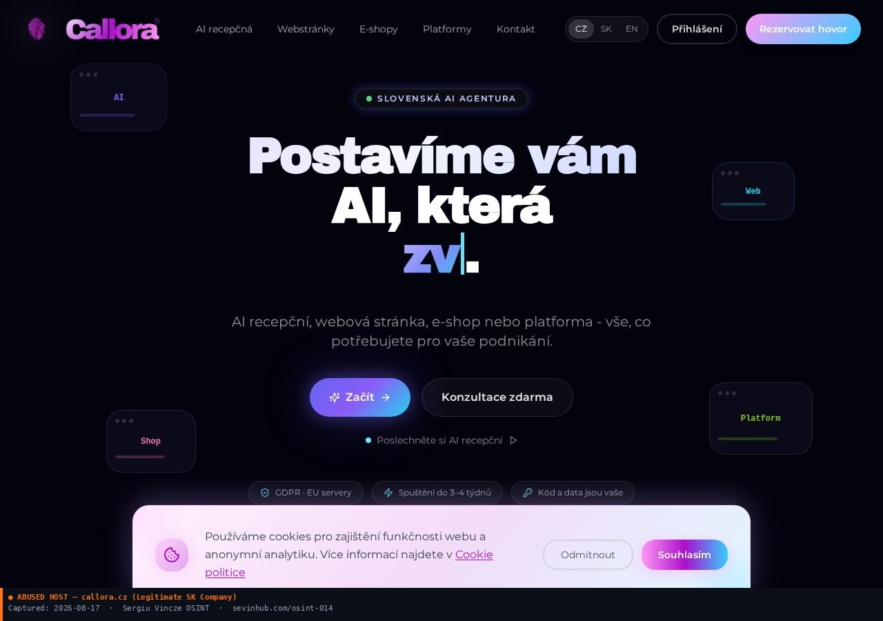 callora.cz legitimate company website